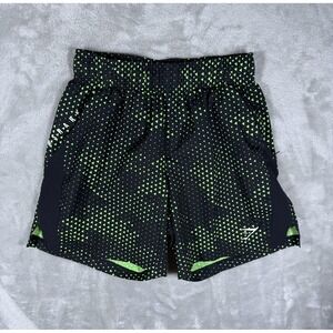 Gymshark Shorts Mens Small Black Green Athletic Running Training Zipper Pockets